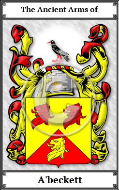 A'beckett Family Crest Download (JPG)  Book Plated - 150 DPI