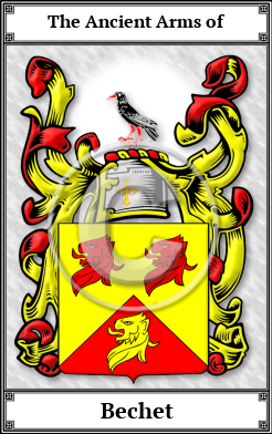 Bechet Family Crest Download (JPG)  Book Plated - 150 DPI
