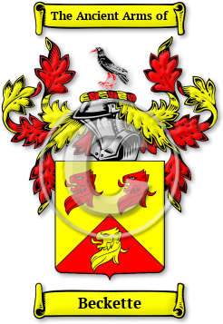 Beckette Family Crest Download (jpg) Legacy Series - 150 DPI