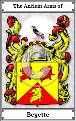 Begette Family Crest Download (JPG)  Book Plated - 150 DPI