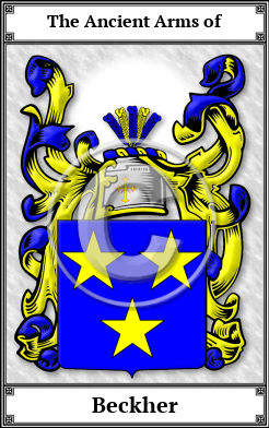 Beckher Family Crest Download (JPG)  Book Plated - 150 DPI