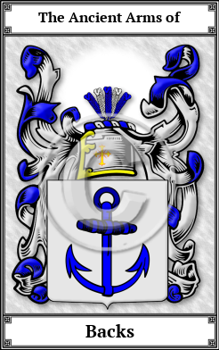 Backs Family Crest Download (JPG) Book Plated - 600 DPI
