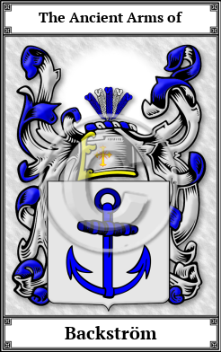 Backström Family Crest Download (JPG)  Book Plated - 150 DPI