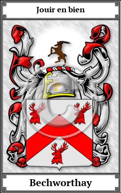 Bechworthay Family Crest Download (JPG)  Book Plated - 150 DPI