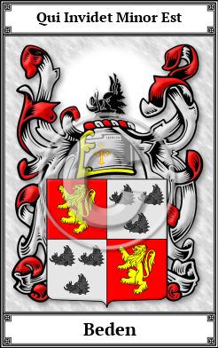 Beden Family Crest Download (JPG)  Book Plated - 150 DPI