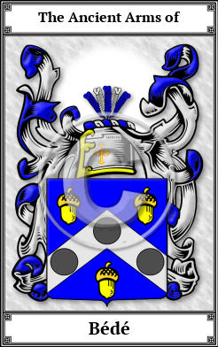 Bédé Family Crest Download (JPG) Book Plated - 600 DPI