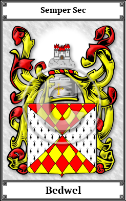 Bedwel Family Crest Download (JPG)  Book Plated - 150 DPI