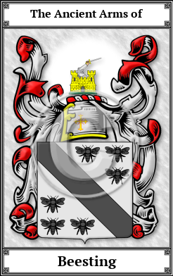 Beesting Family Crest Download (JPG)  Book Plated - 150 DPI