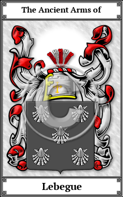 Lebegue Family Crest Download (JPG)  Book Plated - 150 DPI