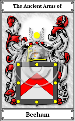 Beeham Family Crest Download (JPG)  Book Plated - 150 DPI