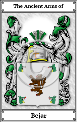 Bejar Family Crest Download (JPG) Book Plated - 600 DPI