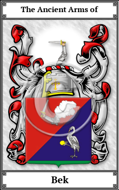 Bek Family Crest Download (JPG) Book Plated - 300 DPI