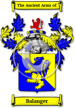 Balanger Family Crest Download (jpg) Legacy Series - 150 DPI