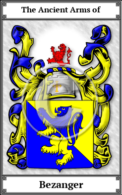 Bezanger Family Crest Download (JPG)  Book Plated - 150 DPI