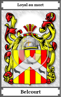 Belcourt Family Crest Download (JPG) Book Plated - 600 DPI