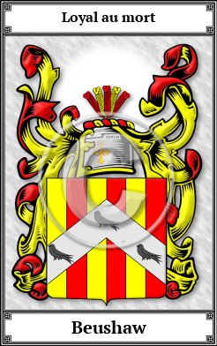 Beushaw Family Crest Download (JPG)  Book Plated - 150 DPI