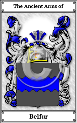 Belfur Family Crest Download (JPG)  Book Plated - 150 DPI