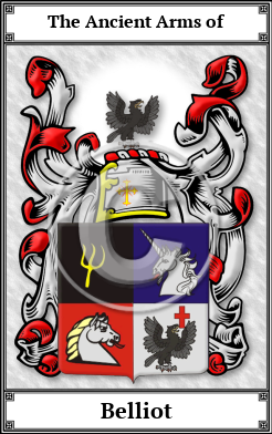 Belliot Family Crest Download (JPG) Book Plated - 600 DPI