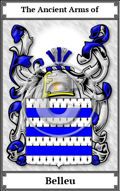 Belleu Family Crest Download (JPG) Book Plated - 600 DPI