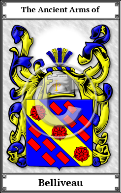 Belliveau Family Crest Download (JPG) Book Plated - 600 DPI