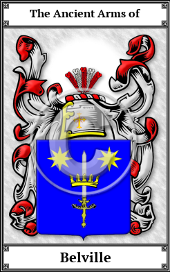 Belville Family Crest Download (JPG) Book Plated - 600 DPI