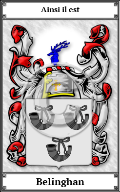 Belinghan Family Crest Download (JPG)  Book Plated - 150 DPI