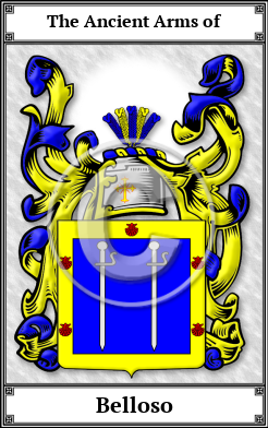 Belloso Family Crest Download (JPG)  Book Plated - 150 DPI