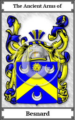 Besnard Family Crest Download (JPG)  Book Plated - 150 DPI