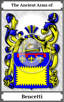 Bencetti Family Crest Download (JPG) Book Plated - 600 DPI