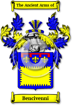 Bencivenni Family Crest Download (jpg) Legacy Series - 150 DPI