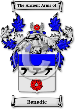 Benedic Family Crest Download (jpg) Legacy Series - 150 DPI