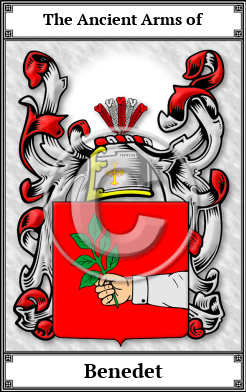 Benedet Family Crest Download (JPG)  Book Plated - 150 DPI