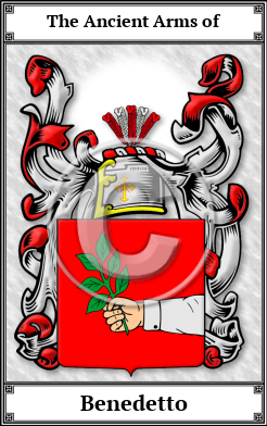 Benedetto Family Crest Download (JPG)  Book Plated - 150 DPI
