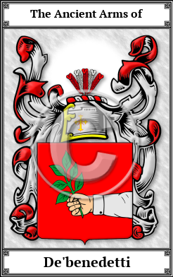 De'benedetti Family Crest Download (JPG)  Book Plated - 150 DPI