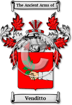 Venditto Family Crest Download (JPG) Legacy Series - 300 DPI