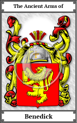 Benedick Family Crest Download (JPG)  Book Plated - 150 DPI