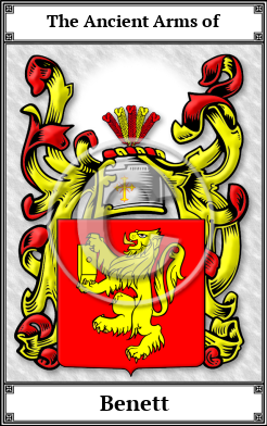 Benett Family Crest Download (JPG)  Book Plated - 150 DPI