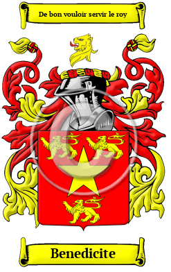 Benedicite Family Crest Download (jpg) Heritage Series - 150 DPI