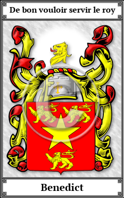 Benedict Family Crest Download (JPG)  Book Plated - 150 DPI