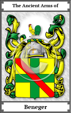 Beneger Family Crest Download (JPG)  Book Plated - 150 DPI