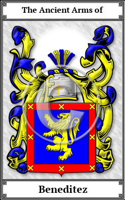 Beneditez Family Crest Download (JPG)  Book Plated - 150 DPI
