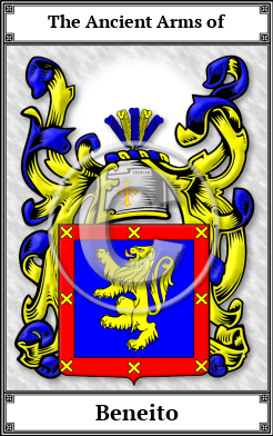 Beneito Family Crest Download (JPG)  Book Plated - 150 DPI