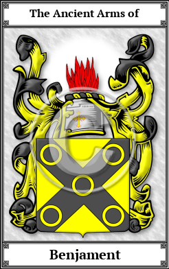 Benjament Family Crest Download (JPG)  Book Plated - 150 DPI