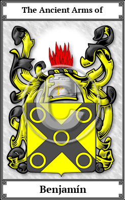 Benjamín Family Crest Download (JPG)  Book Plated - 150 DPI