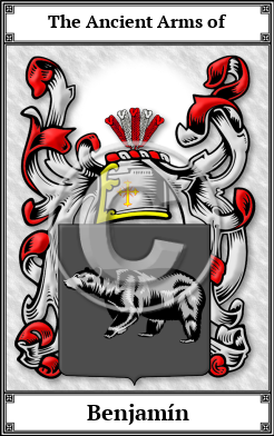 Benjamín Family Crest Download (JPG)  Book Plated - 150 DPI