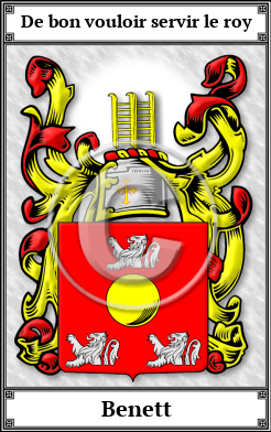 Benett Family Crest Download (JPG)  Book Plated - 150 DPI