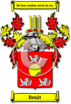 Benit Family Crest Download (jpg) Legacy Series - 150 DPI