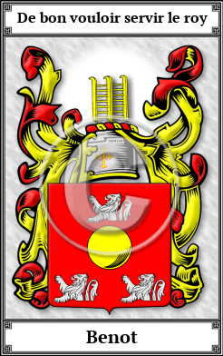 Benot Family Crest Download (JPG) Book Plated - 600 DPI