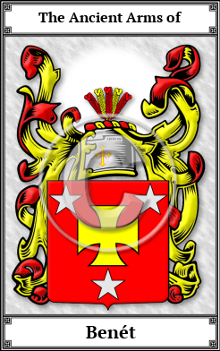 Benét Family Crest Download (JPG)  Book Plated - 150 DPI