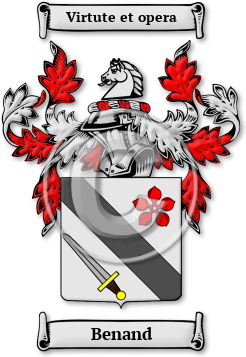 Benand Family Crest Download (jpg) Legacy Series - 150 DPI